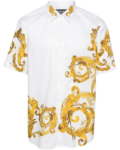 Versace T-Shirt mit Watercolour Couture-Print - Mettallic