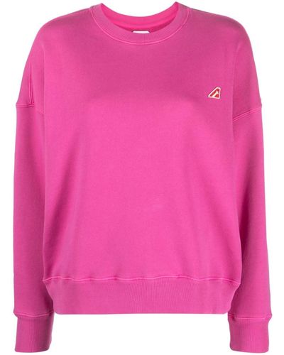 Autry Logo-patch Cotton Sweatshirt - Pink