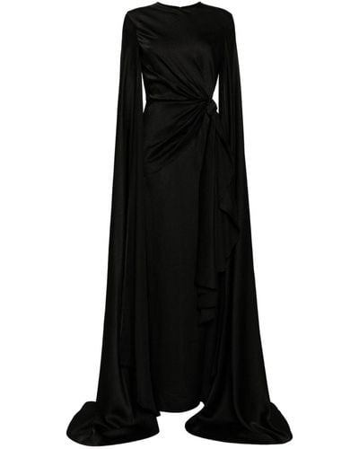 Solace London The Elya Satin Maxi Dress - Black