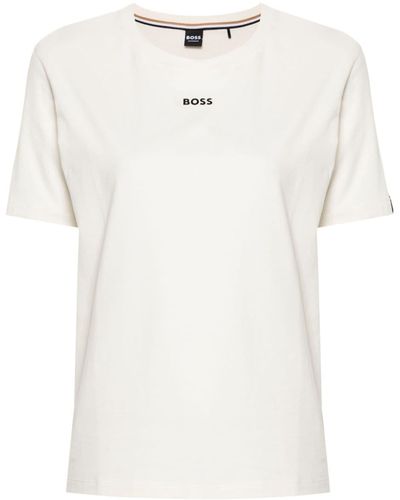 BOSS Logo-print Cotton T-shirt - White