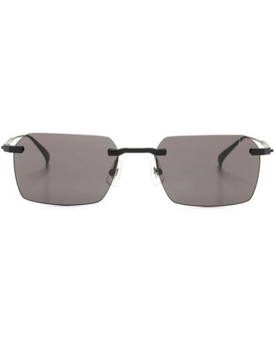 Dunhill Sonnenbrille mit eckigem Gestell - Grau