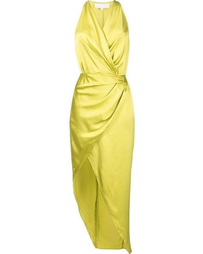 Michelle Mason Asymmetric Halterneck Silk Dress - Green