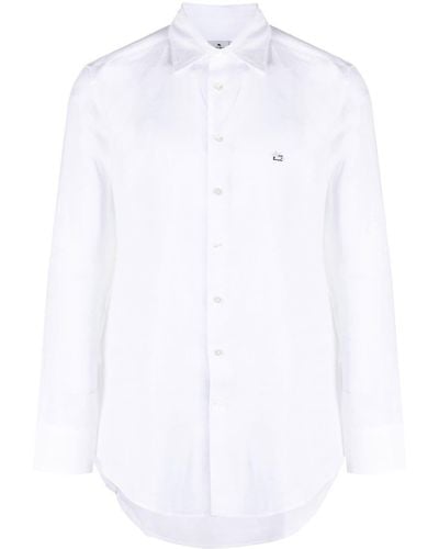 Etro Embroidered-motif Long-sleeve Shirt - White