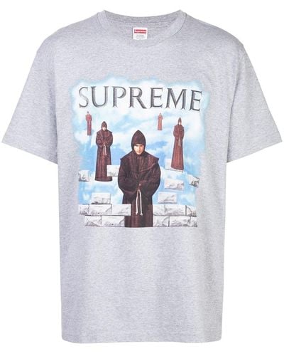 Supreme T-Shirt mit "Levitation"-Print - Grau