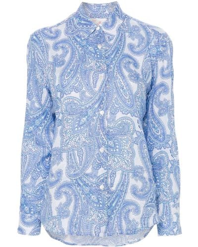 Mc2 Saint Barth Meredith Paisley-print Shirt - Blue