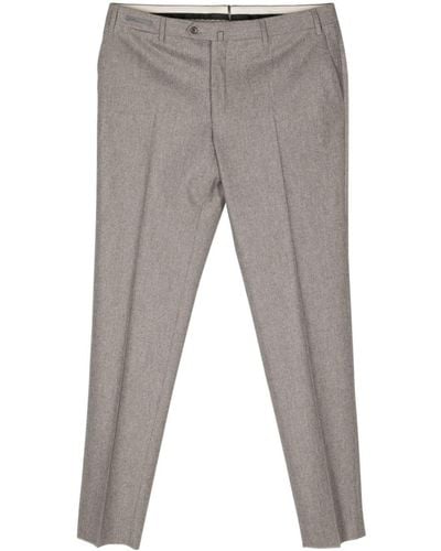 Corneliani Felted Virgin Wool Tailored Trousers - Grey