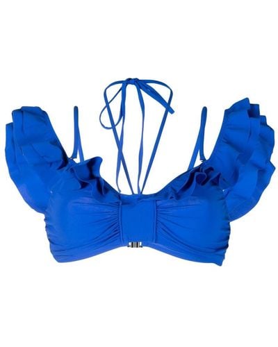 Isabel Marant Top de bikini con volantes - Azul