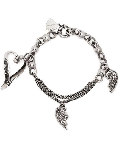 Acne Studios Heart-charm Chain Bracelet - Metallic