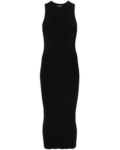 IRO Ribgebreide Midi-jurk - Zwart