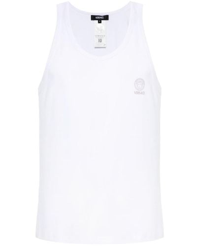 Versace Medusa Round-Neck Tank Top - White