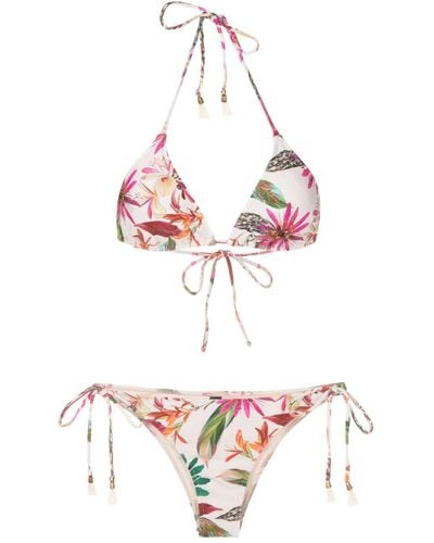 Lygia & Nanny Maya Botanical-print Triangle Bikini - Pink