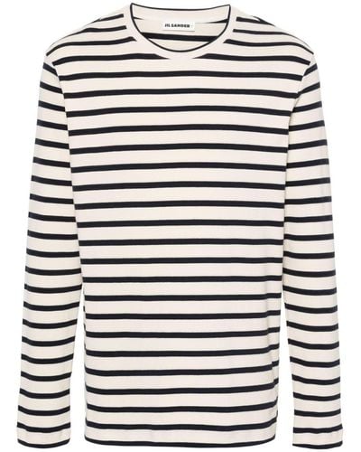 Jil Sander Long-sleeve Striped T-shirt - Natural