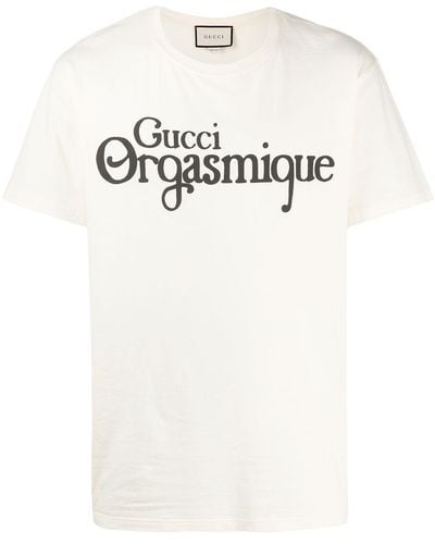 Gucci オフホワイト Orgasmique T シャツ