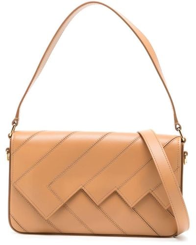 Missoni Flap Wave Leather Shoulder Bag - Brown