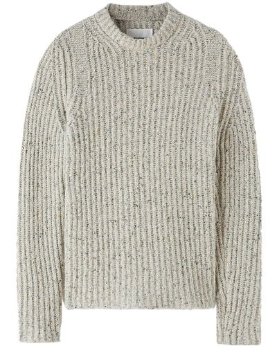 Jil Sander Contrasting-trim Crew-neck Sweater - Gray