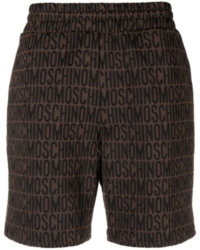 Moschino Pantalones cortos de deporte con monograma - Negro