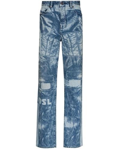 DIESEL 1955 Jeans mit Laser-Print - Blau
