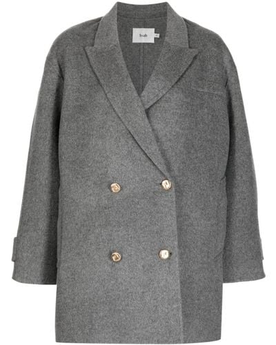 B+ AB Oversized Double-breasted Wool Coat - Gray