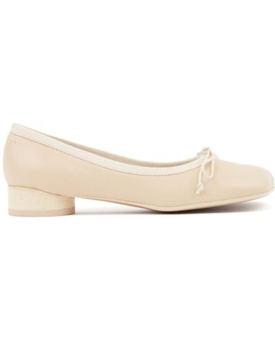 MM6 by Maison Martin Margiela Neutral Anatomic Leather Ballet Pumps - Women's - Calf Leather - Natural