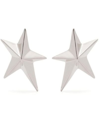 Mugler Puces d'oreilles à design d'étoile - Blanc