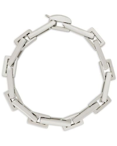 Saint Laurent Rectangle Chain-link Bracelet - Metallic