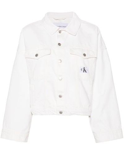 Calvin Klein Button-up Denim Shirt Jacket - White