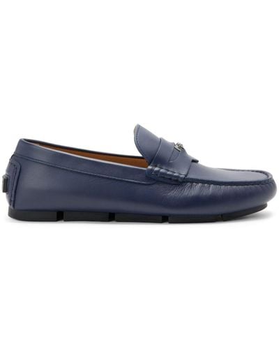 Versace Medusa Biggie Leather Driving Loafers - Blue