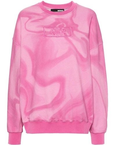 ROTATE BIRGER CHRISTENSEN Enzyme Embroidered-logo Sweatshirt - Pink