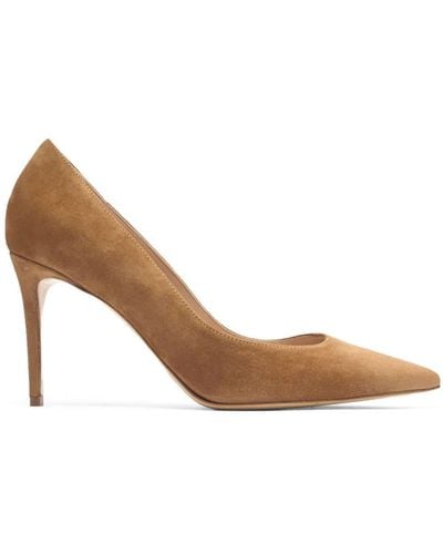 SCAROSSO Greta 90mm Suede Court Shoes - Brown