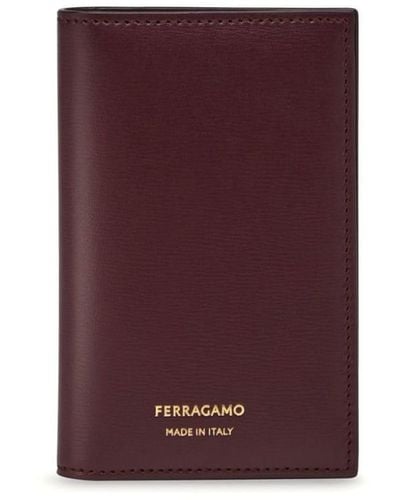 Ferragamo Bi-fold Leather Cardholder - Purple