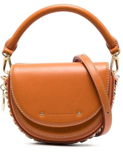 Stella McCartney Frayme chain-detail shoulder bag - Naranja