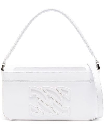 Casadei Logo-appliqué Leather Tote Bag - White