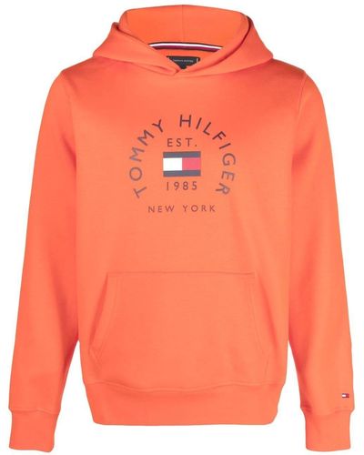 Tommy Hilfiger Hoodie à logo imprimé - Orange