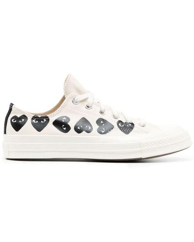 COMME DES GARÇONS PLAY X Converse Chuck 70 Multi Heart canvas sneakers - Bianco