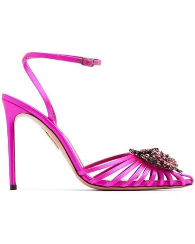 Aquazzura Margarita 105mm Crystal-embellished Court Shoes - Pink