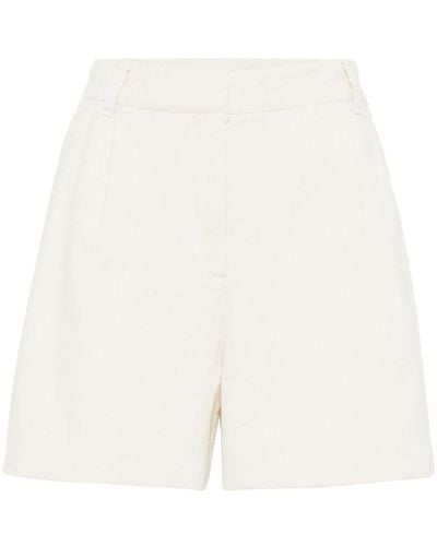 Brunello Cucinelli Shorts mit Falten - Weiß