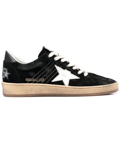 Golden Goose Ballstar Star-appliqué Suede Low-top Sneakers - Black