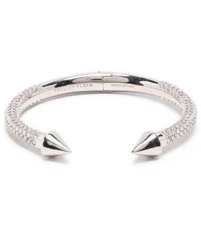 Philipp Plein Piercing Crystal Bracelet - White