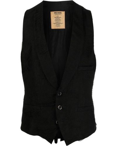 Uma Wang Button-up Fitted Waistcoat - Black