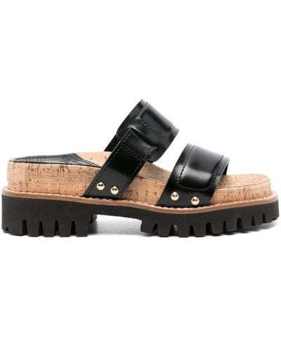 Dorothee Schumacher 60mm Double-strap Leather Sandals - Black