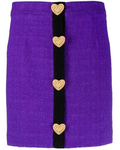 Moschino High-waist Knitted Skirt - Purple