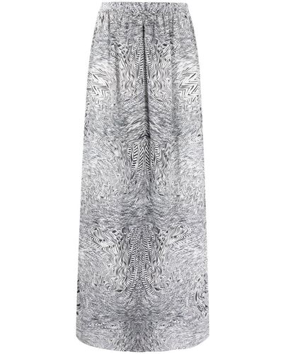 FEDERICA TOSI Graphic-print Elasticated-waistband Skirt - Grey