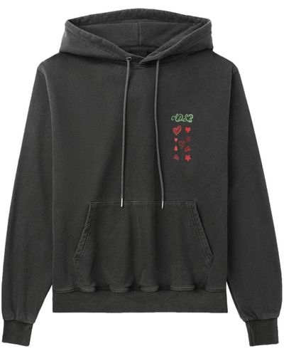 ANDERSSON BELL Hearts Card Cotton Hoodie - Black