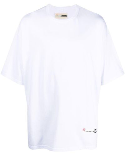 Incotex T-Shirt mit Logo-Print - Weiß