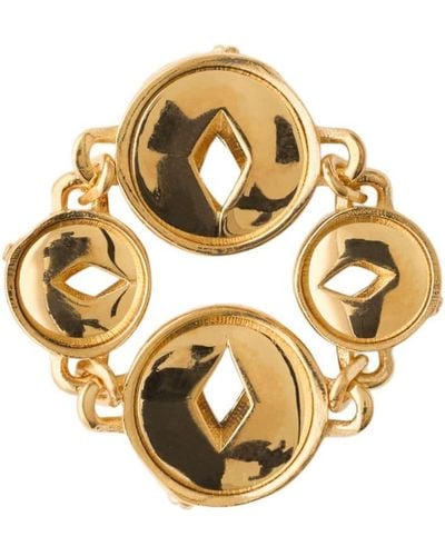 Burberry Vergoldeter Hollow Medallion Ring - Mettallic