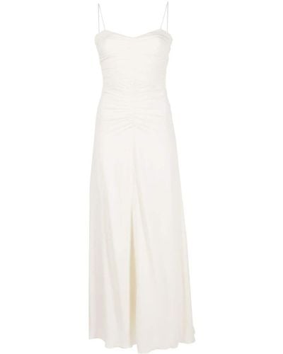 Forte Forte Ruched Flared Maxi Dress - White