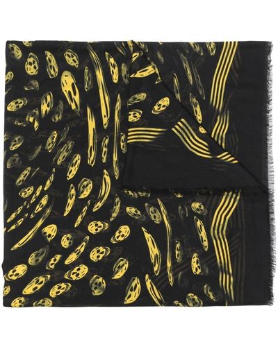 Alexander McQueen Sjaal Met Doodskopprint - Groen