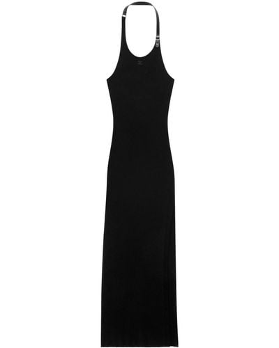 Courreges Ribbed-knit Maxi Dress - Black