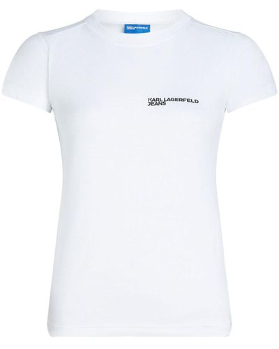 Karl Lagerfeld Logo-print Organic Cotton T-shirt - White
