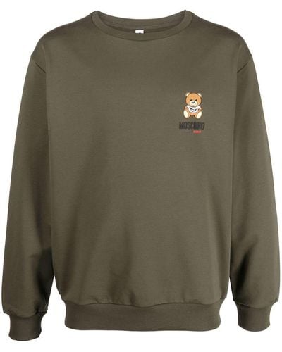 Moschino Sweater Met Teddybeerprint - Groen